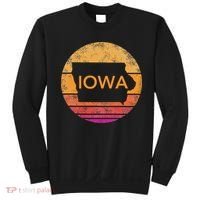 Iowa Retro Sunset  State Of Iowa Outline Sweatshirt thumb 0