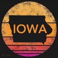 Iowa Retro Sunset  State Of Iowa Outline Ornament thumb 1