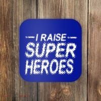 I Raise Super Heroes Proud Super Mom Super Dad Gift Coaster thumb 0