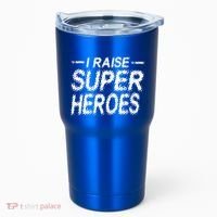 I Raise Super Heroes Proud Super Mom Super Dad Gift Tumbler thumb 0