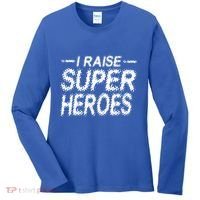 I Raise Super Heroes Proud Super Mom Super Dad Gift Women's Long Sleeve Shirt thumb 0