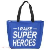 I Raise Super Heroes Proud Super Mom Super Dad Gift Tote Bag thumb 0