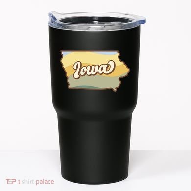 Iowa Retro Sunset Logo Tumbler