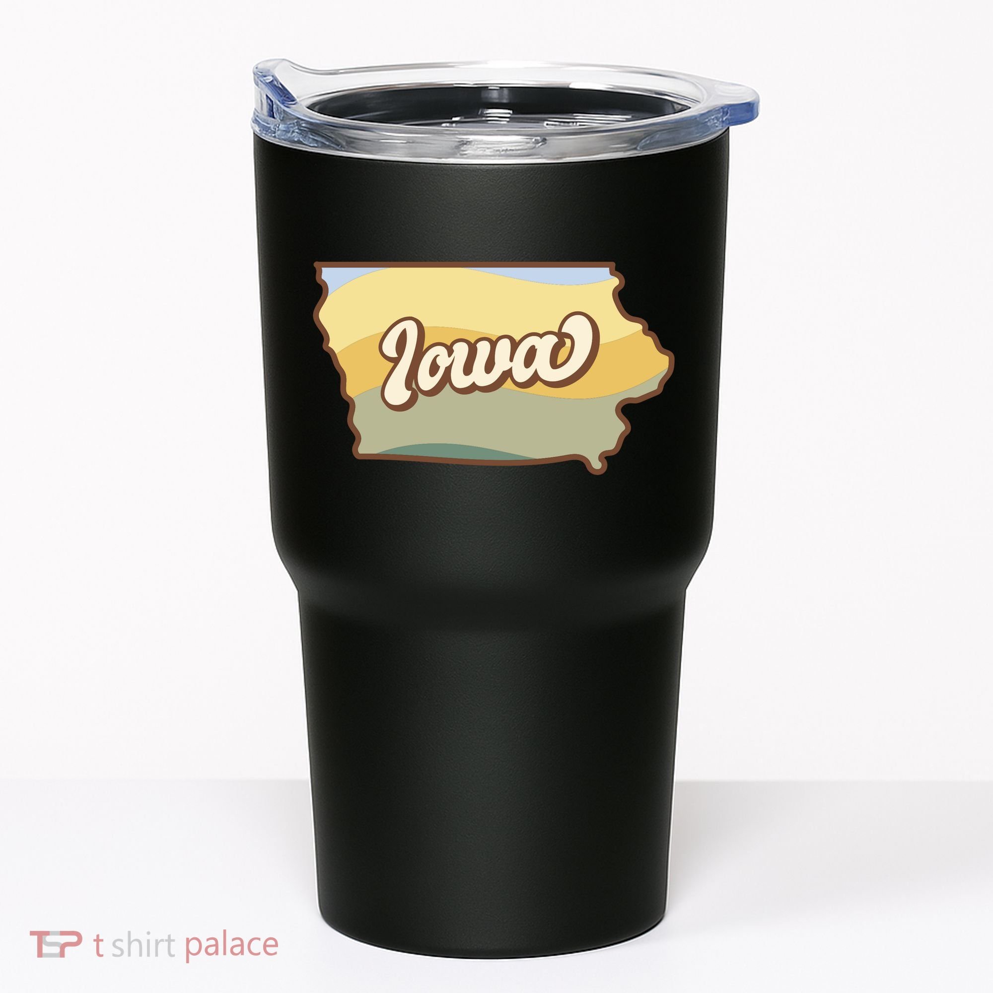 Iowa Retro Sunset Logo Tumbler