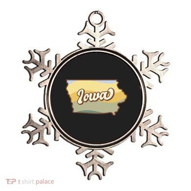 Iowa Retro Sunset Logo Ornament