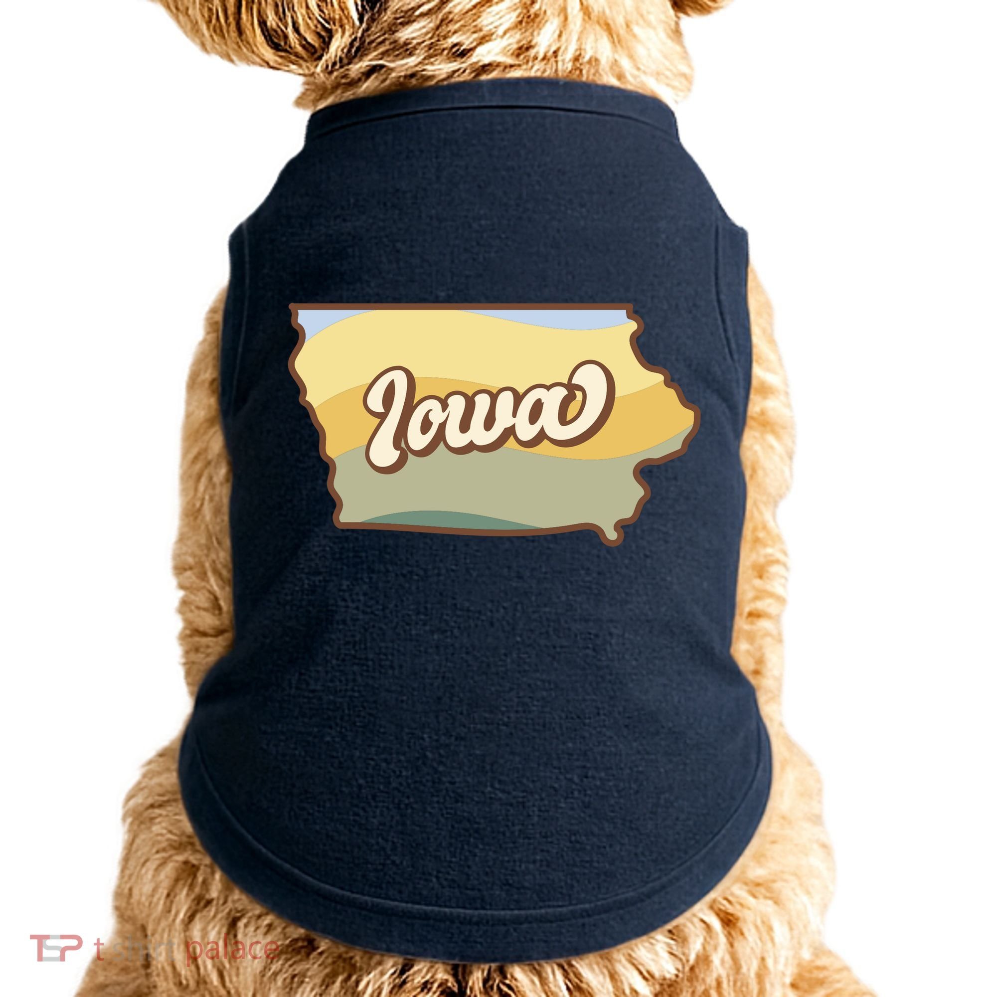 Iowa Retro Sunset Logo Doggie Tank