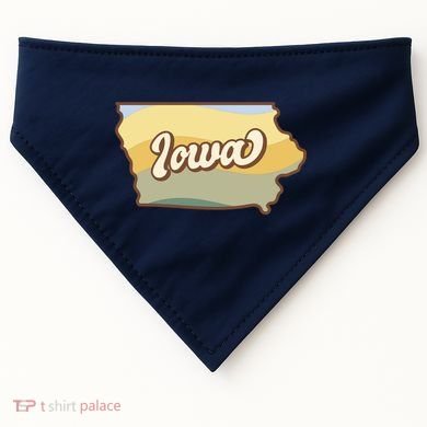 Iowa Retro Sunset Logo USA-Made Doggie Bandana