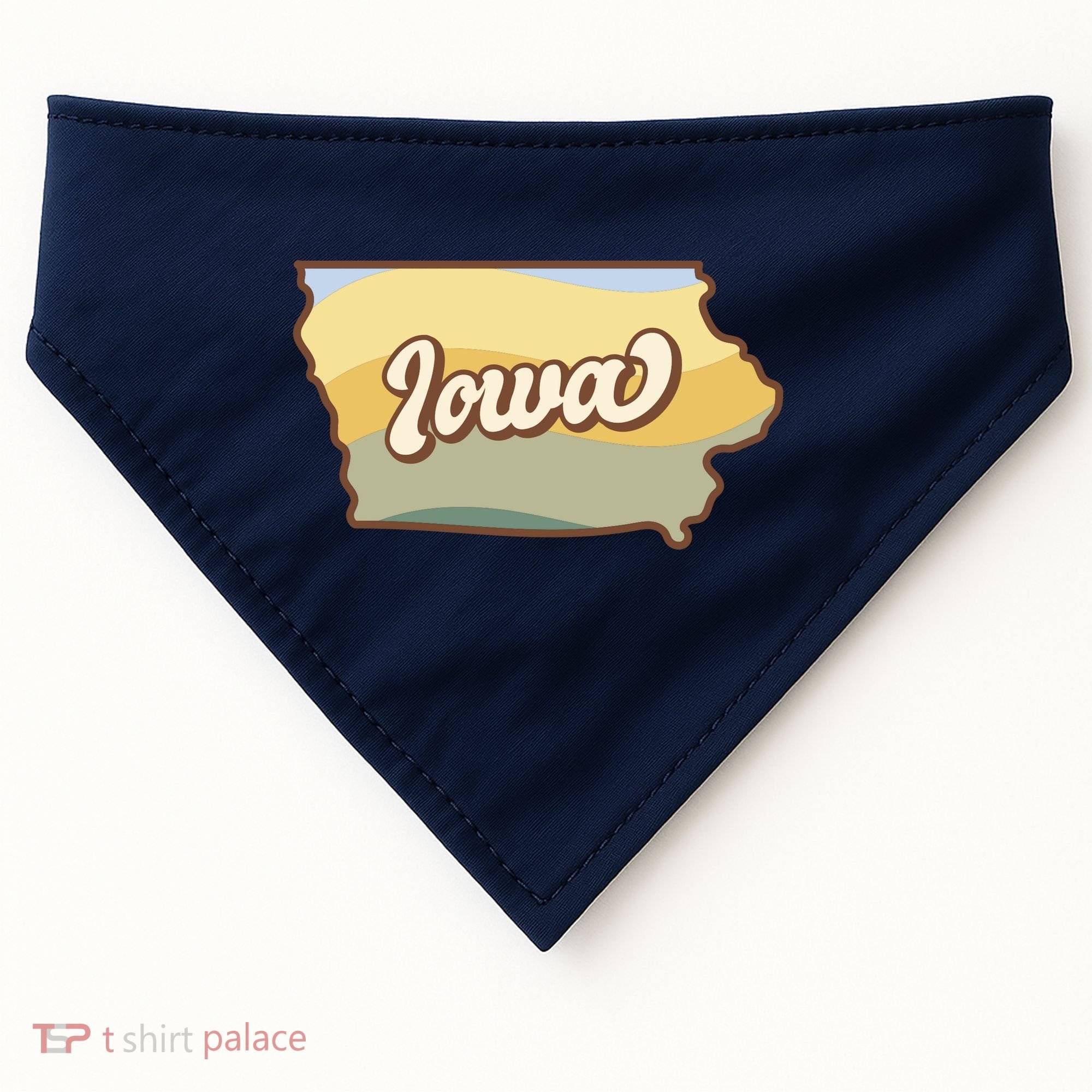 Iowa Retro Sunset Logo USA-Made Doggie Bandana