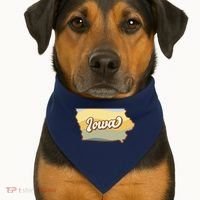 Iowa Retro Sunset Logo USA-Made Doggie Bandana thumb 1