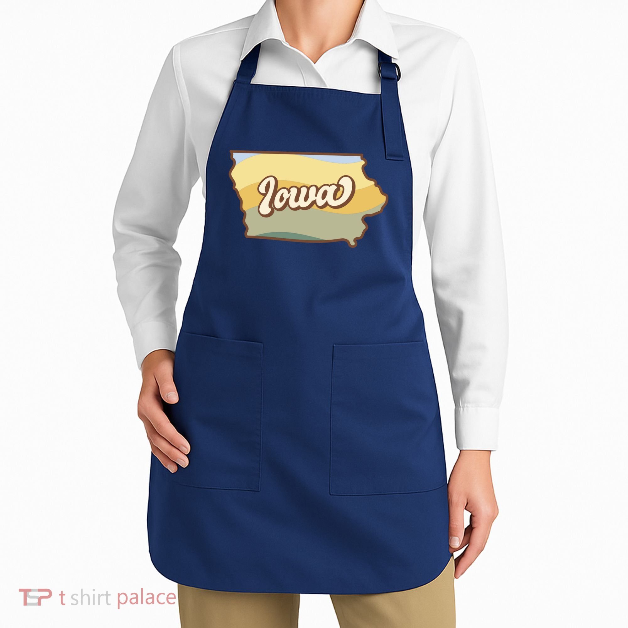 Iowa Retro Sunset Logo Apron