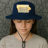 Iowa Retro Sunset Logo Bucket Hat thumb 3