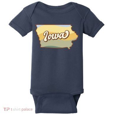 Iowa Retro Sunset Logo Baby Bodysuit
