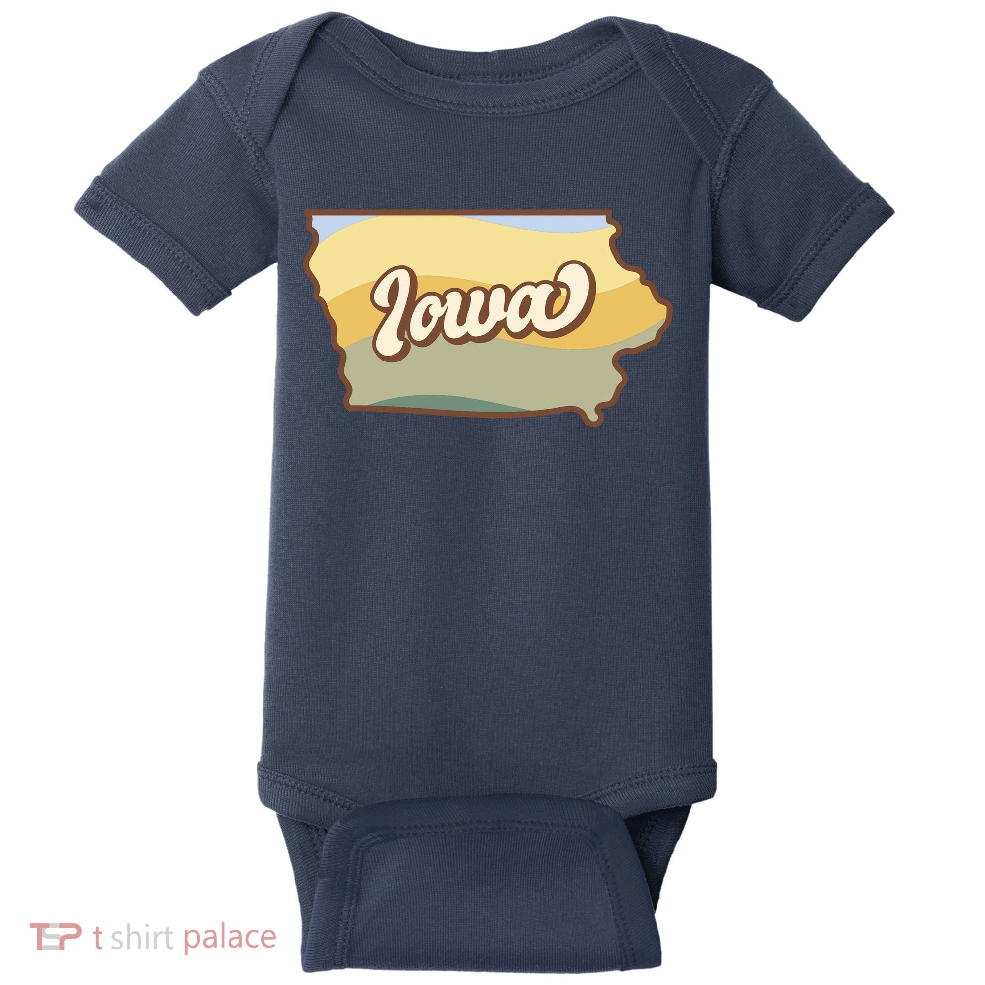 Iowa Retro Sunset Logo Baby Bodysuit