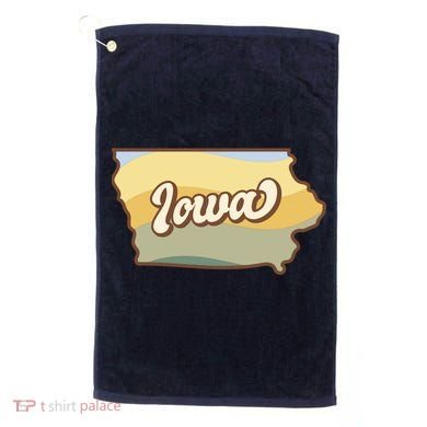 Iowa Retro Sunset Logo Golf Towel