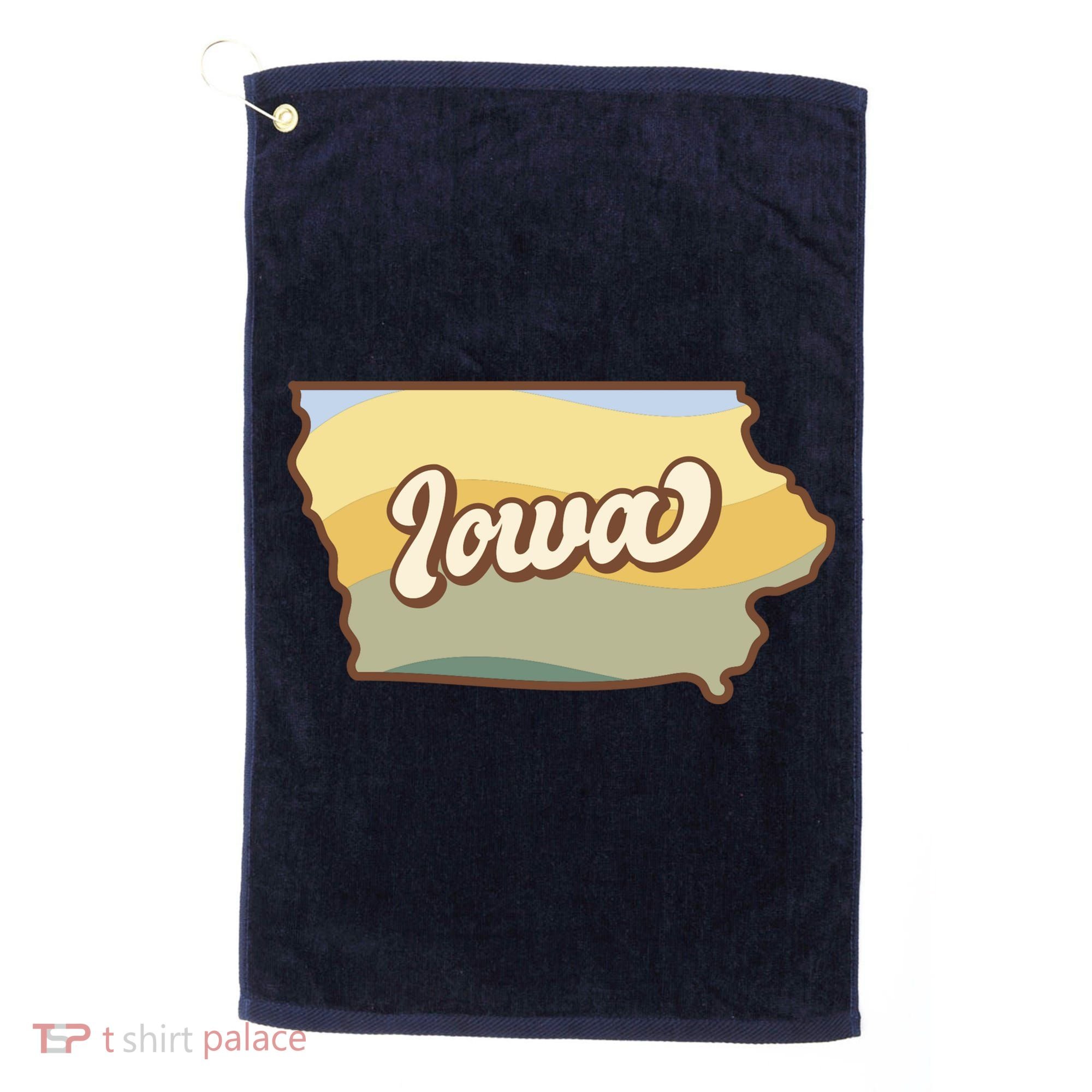 Iowa Retro Sunset Logo Golf Towel