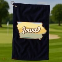 Iowa Retro Sunset Logo Golf Towel thumb 1