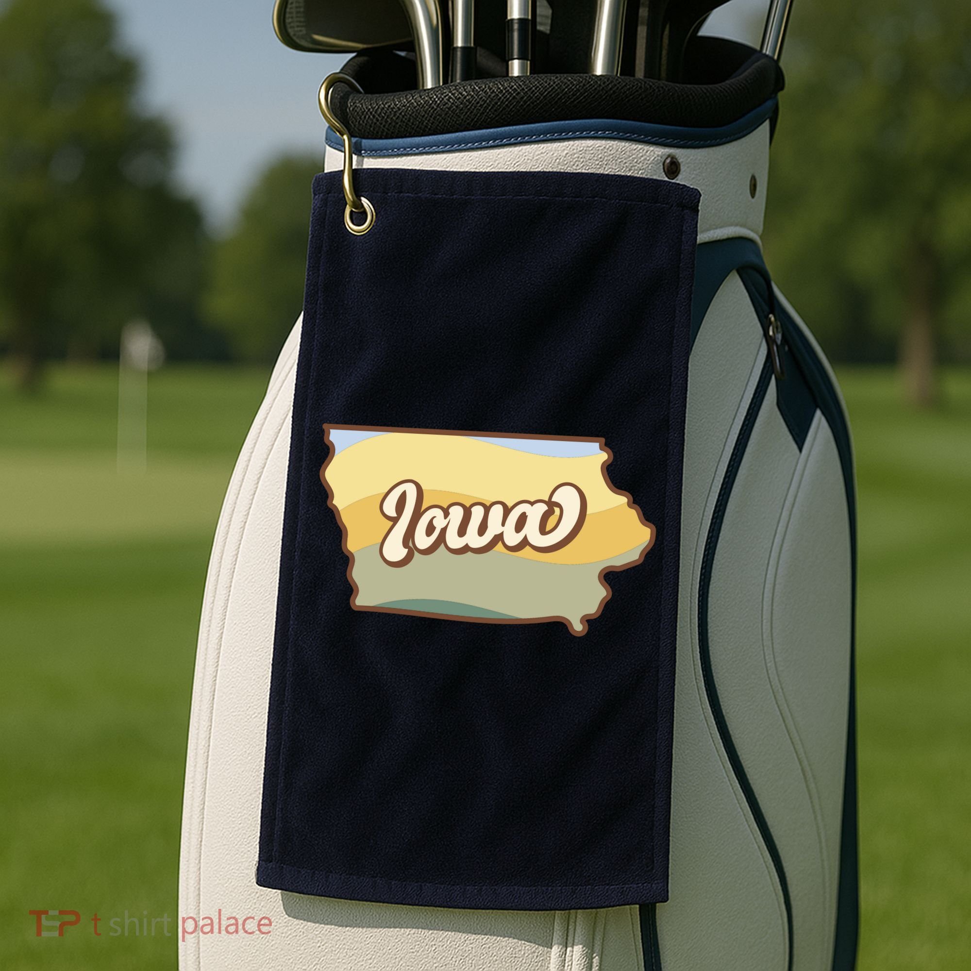 Iowa Retro Sunset Logo Golf Towel