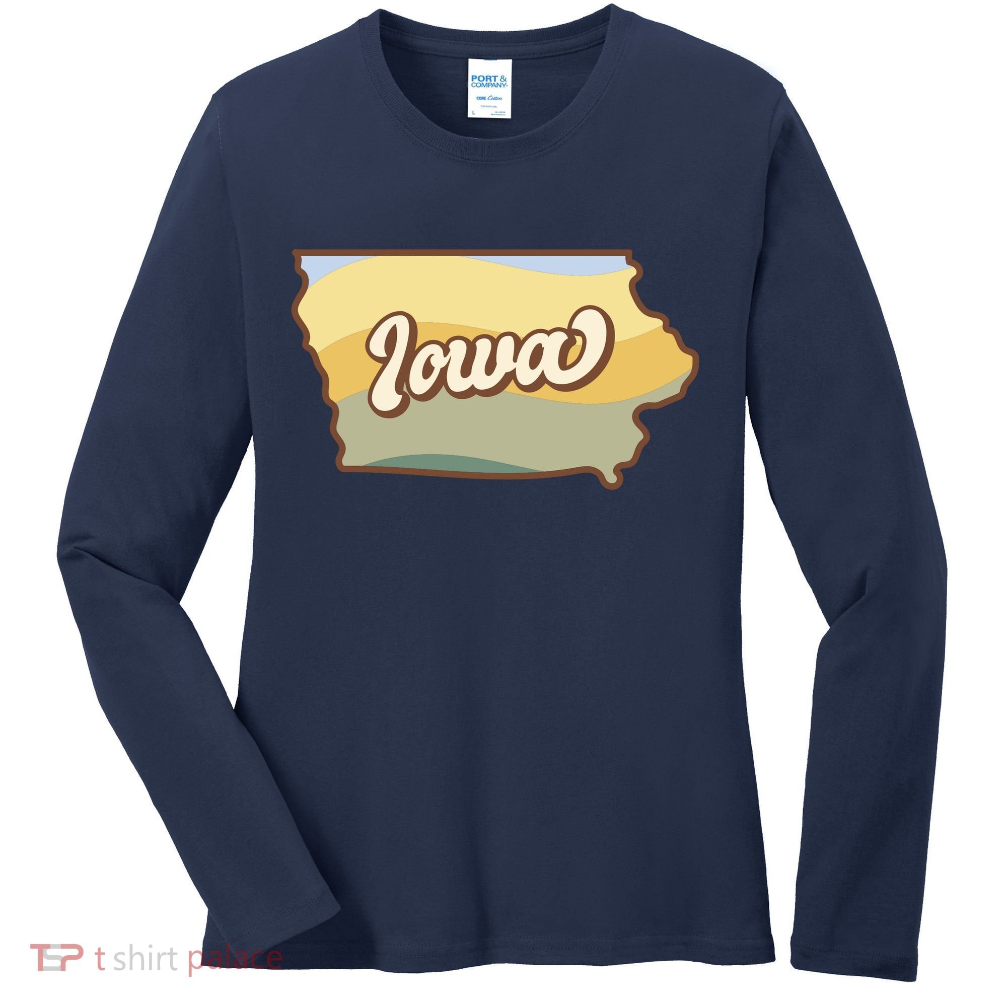 Iowa Retro Sunset Logo Women's Long Sleeve Shirt