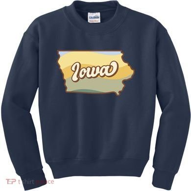 Iowa Retro Sunset Logo Kids Sweatshirt
