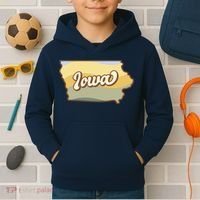Iowa Retro Sunset Logo Kids Hoodie thumb 2
