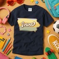 Iowa Retro Sunset Logo Kids T-Shirt thumb 3