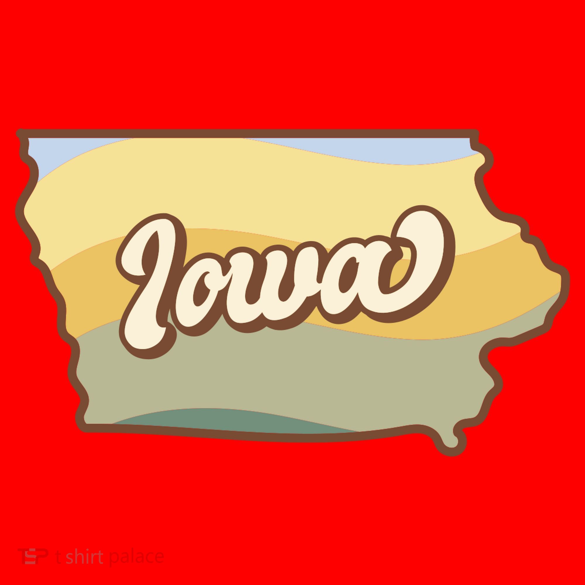Iowa Retro Sunset Logo Santa Hat