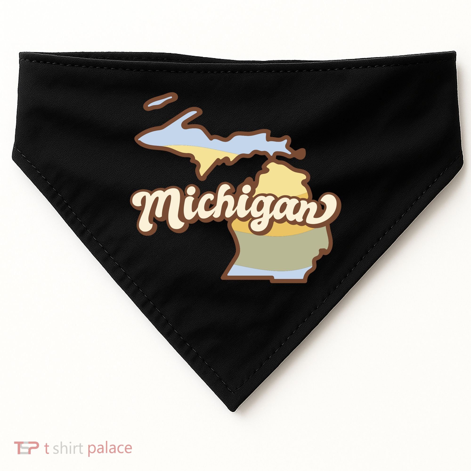 Iowa Retro Sunset Logo USA-Made Doggie Bandana