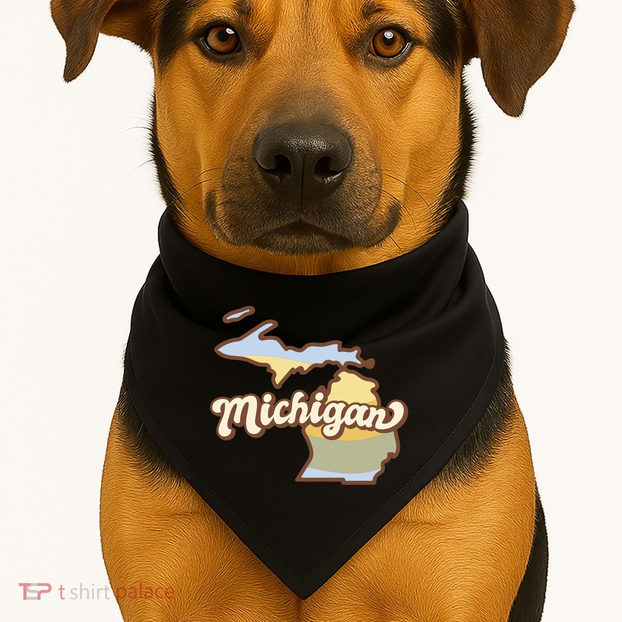 Iowa Retro Sunset Logo USA-Made Doggie Bandana