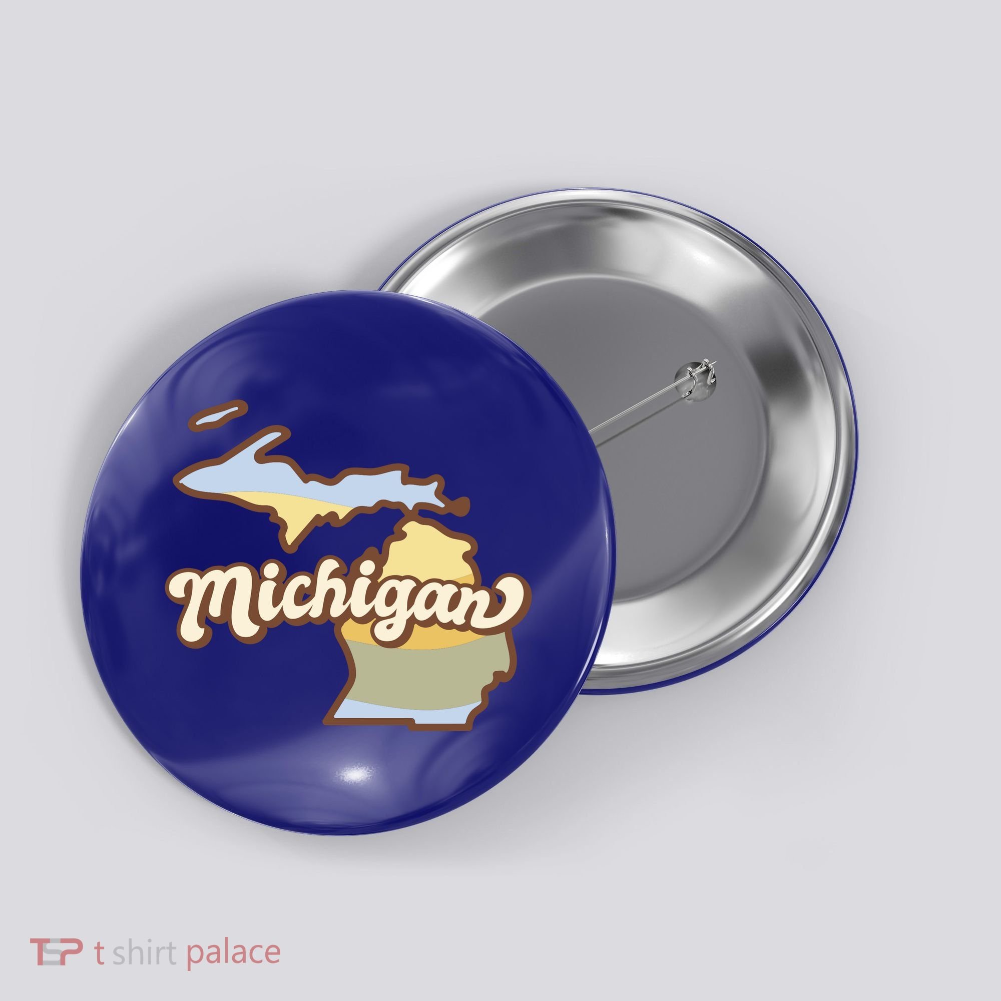 Iowa Retro Sunset Logo Button