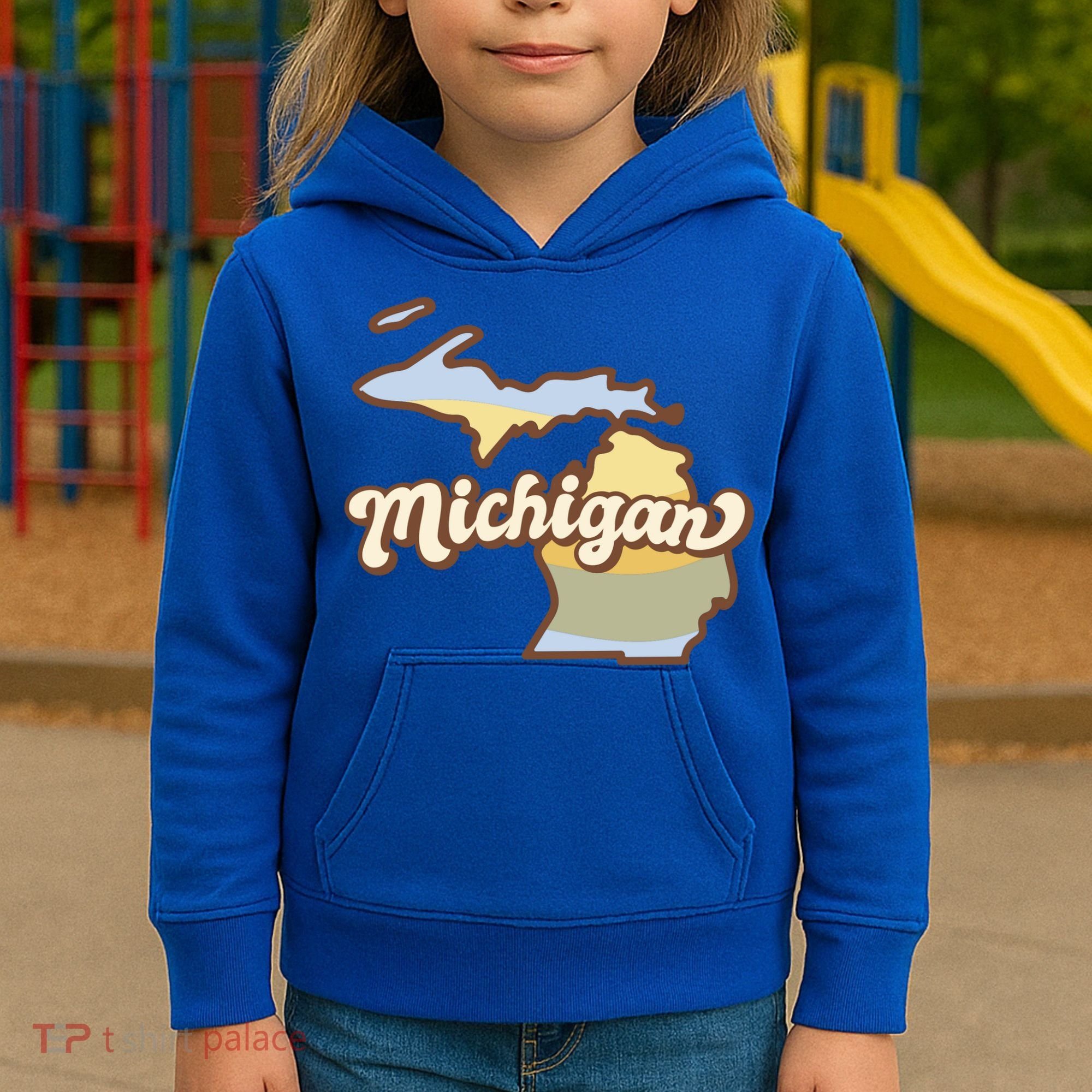 Iowa Retro Sunset Logo Kids Hoodie