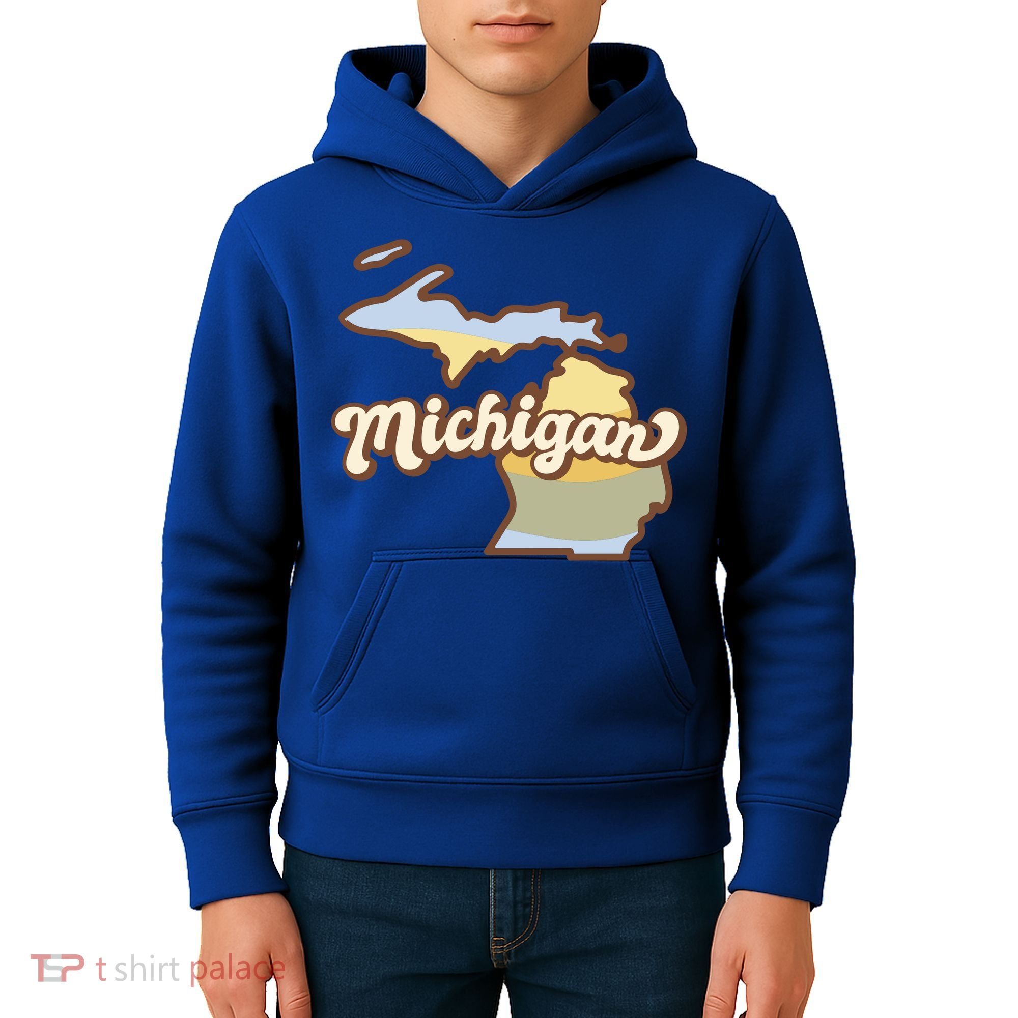 Iowa Retro Sunset Logo Kids Hoodie