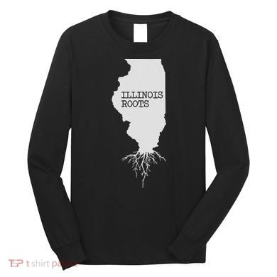 Illinois Roots  State Map Gift Illinois Long Sleeve Shirt