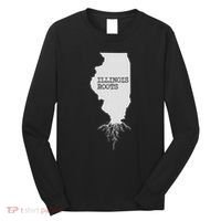 Illinois Roots  State Map Gift Illinois Long Sleeve Shirt thumb 0