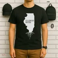 Illinois Roots  State Map Gift Illinois T-Shirt thumb 6