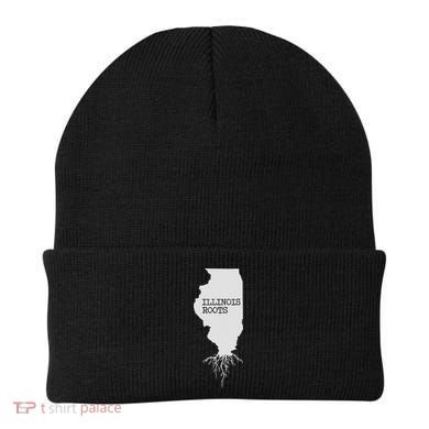 Illinois Roots  State Map Gift Illinois Beanie