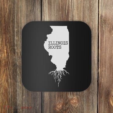 Illinois Roots  State Map Gift Illinois Coaster