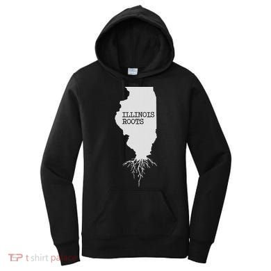 Illinois Roots  State Map Gift Illinois Women's Hoodie