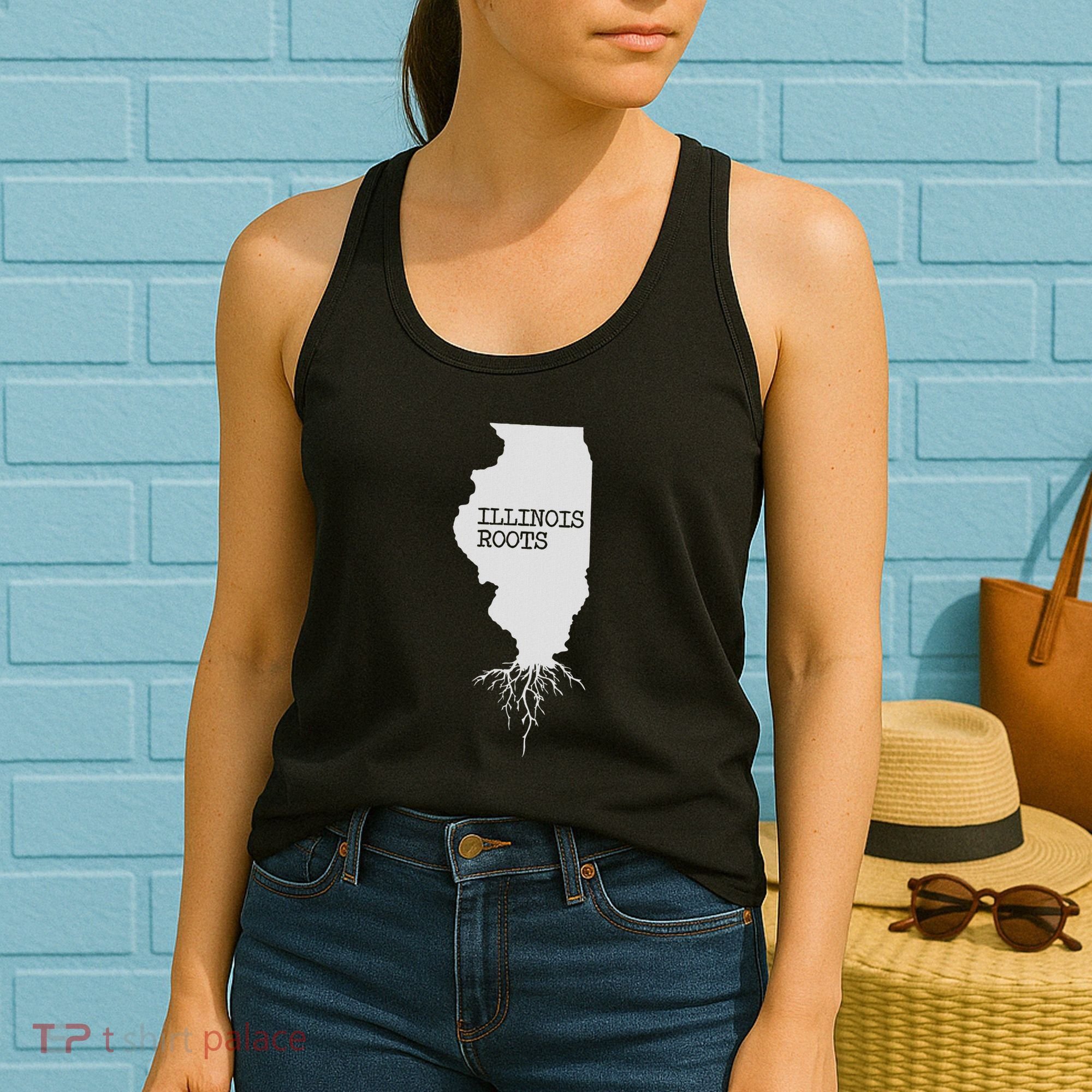 Illinois Roots  State Map Gift Illinois Women's Tank Top