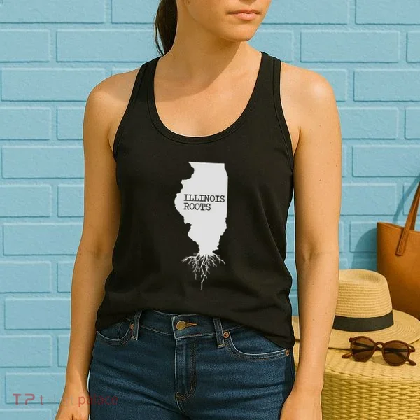 Illinois Roots  State Map Gift Illinois Women's Tank Top