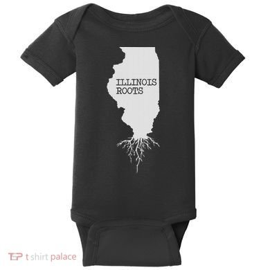 Illinois Roots  State Map Gift Illinois Baby Bodysuit
