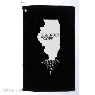 Illinois Roots  State Map Gift Illinois Golf Towel