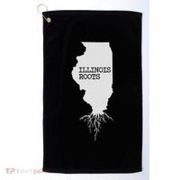 Illinois Roots  State Map Gift Illinois Golf Towel thumb 0