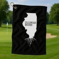 Illinois Roots  State Map Gift Illinois Golf Towel thumb 1