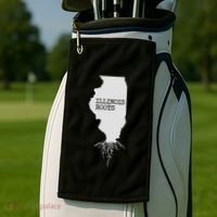 Illinois Roots  State Map Gift Illinois Golf Towel thumb 2