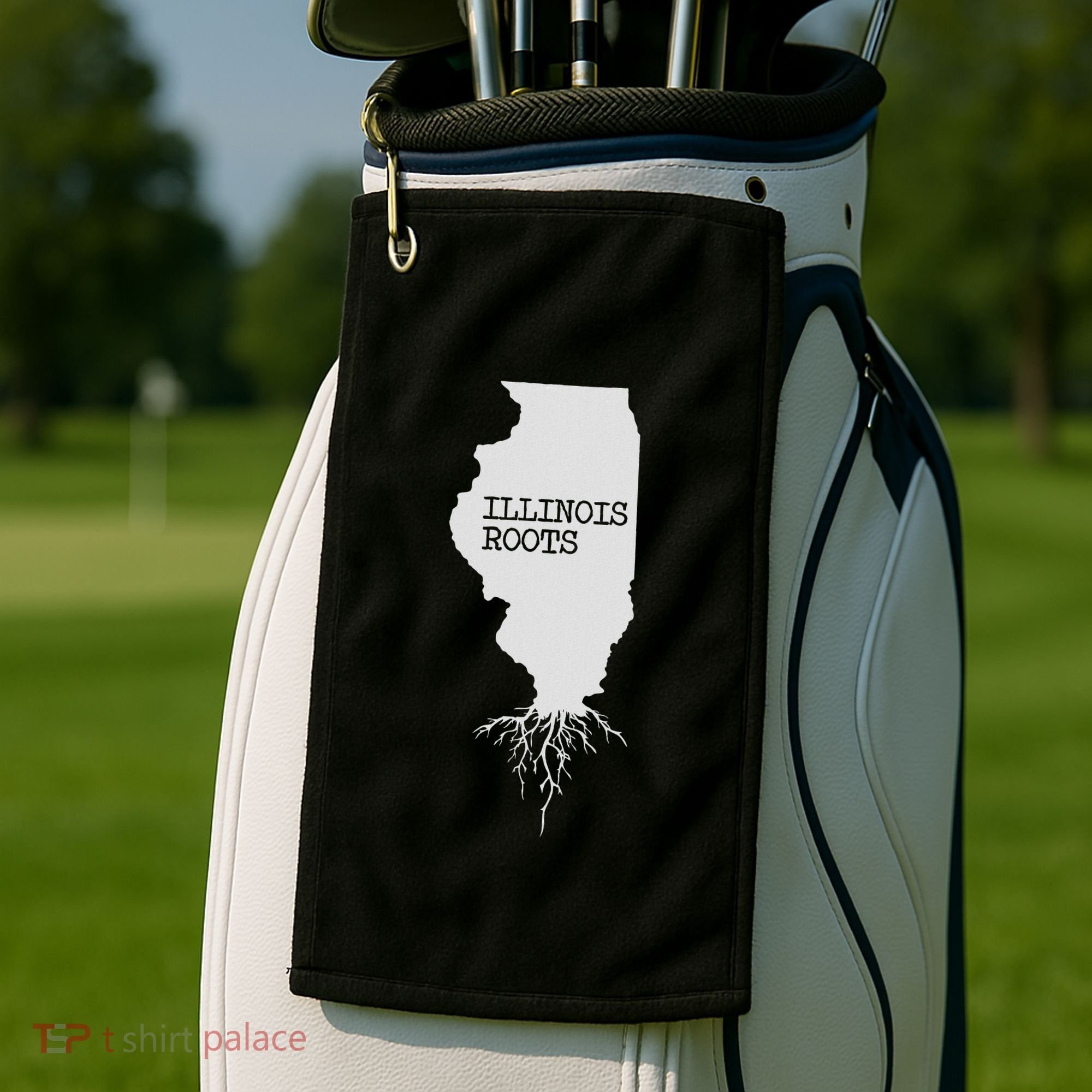 Illinois Roots  State Map Gift Illinois Golf Towel