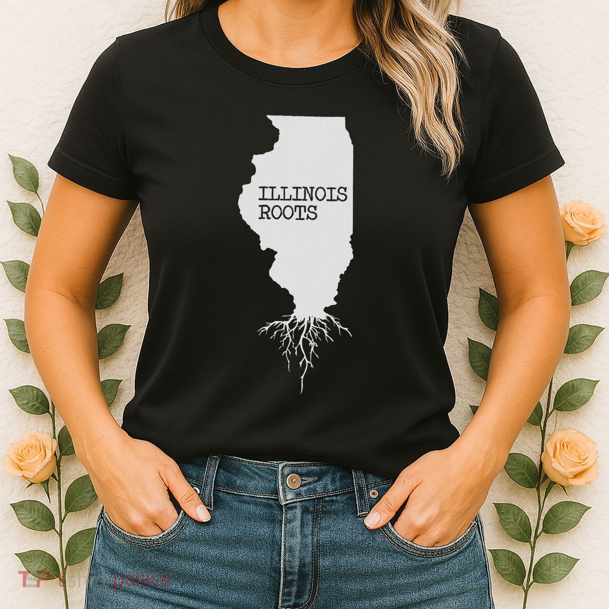 Illinois Roots  State Map Gift Illinois Women's T-Shirt