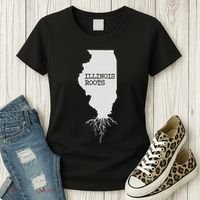 Illinois Roots  State Map Gift Illinois Women's T-Shirt thumb 3