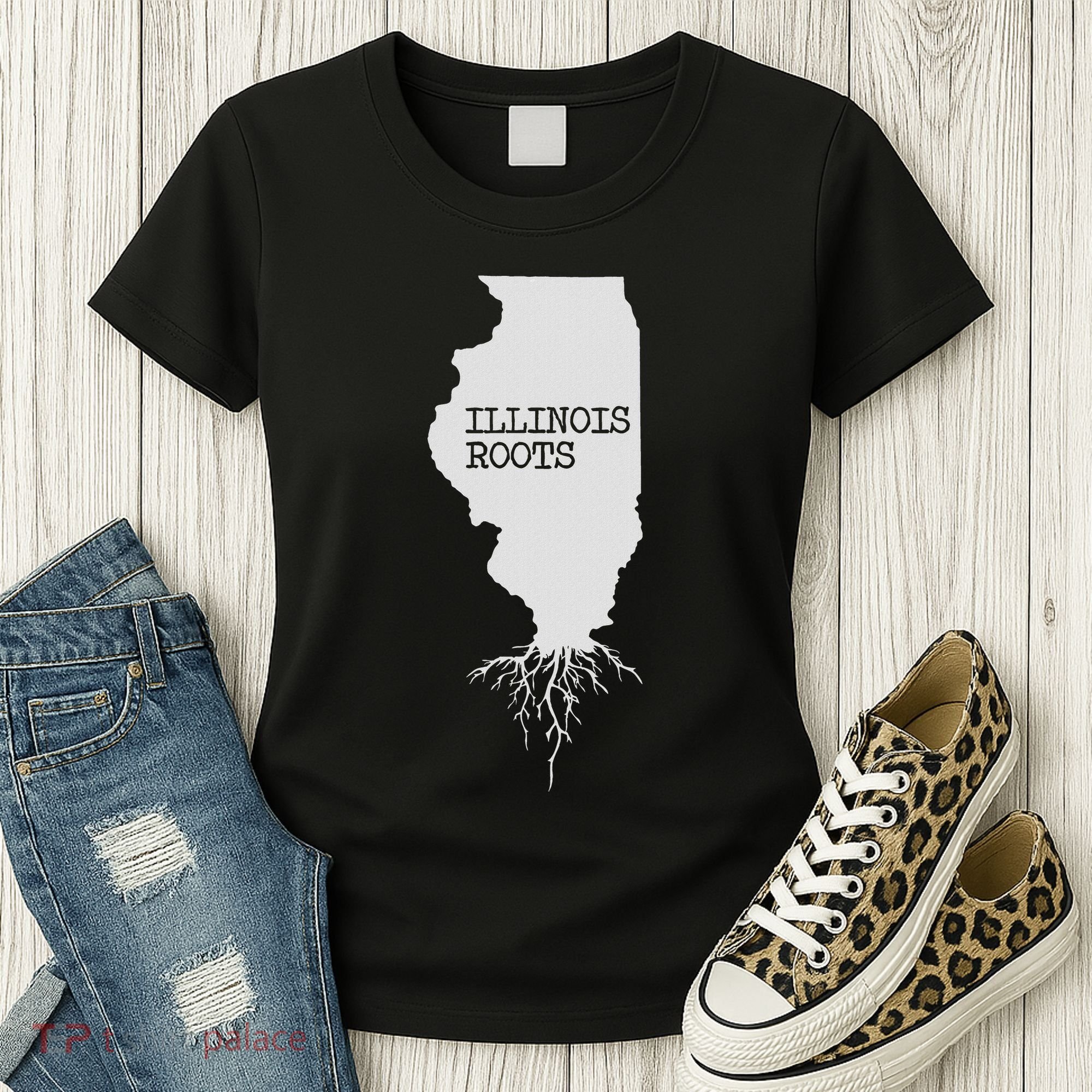 Illinois Roots  State Map Gift Illinois Women's T-Shirt