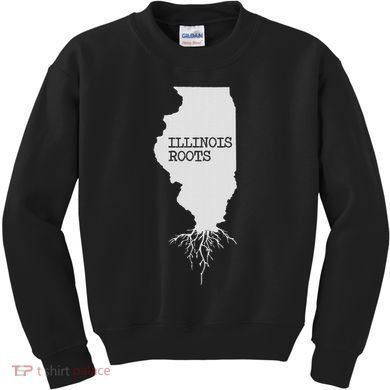 Illinois Roots  State Map Gift Illinois Kids Sweatshirt