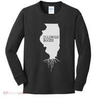 Illinois Roots  State Map Gift Illinois Kids Long Sleeve Shirt thumb 0